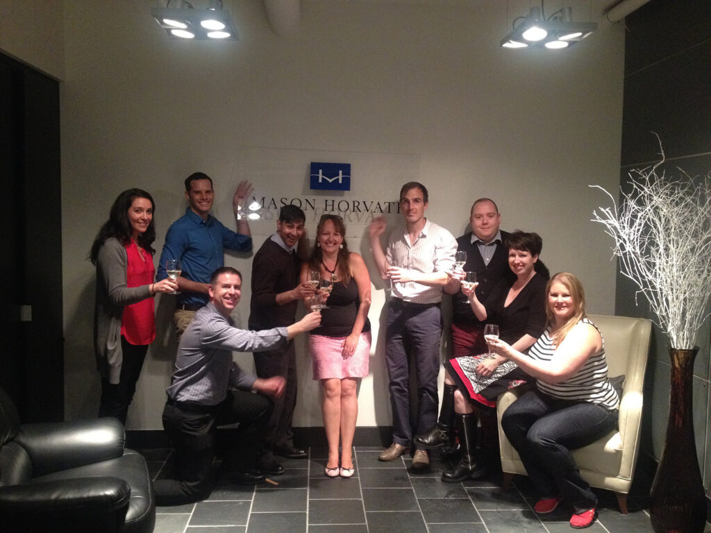 Dean Horvath with the Mason Horvath Travel team during the early years of building the company.